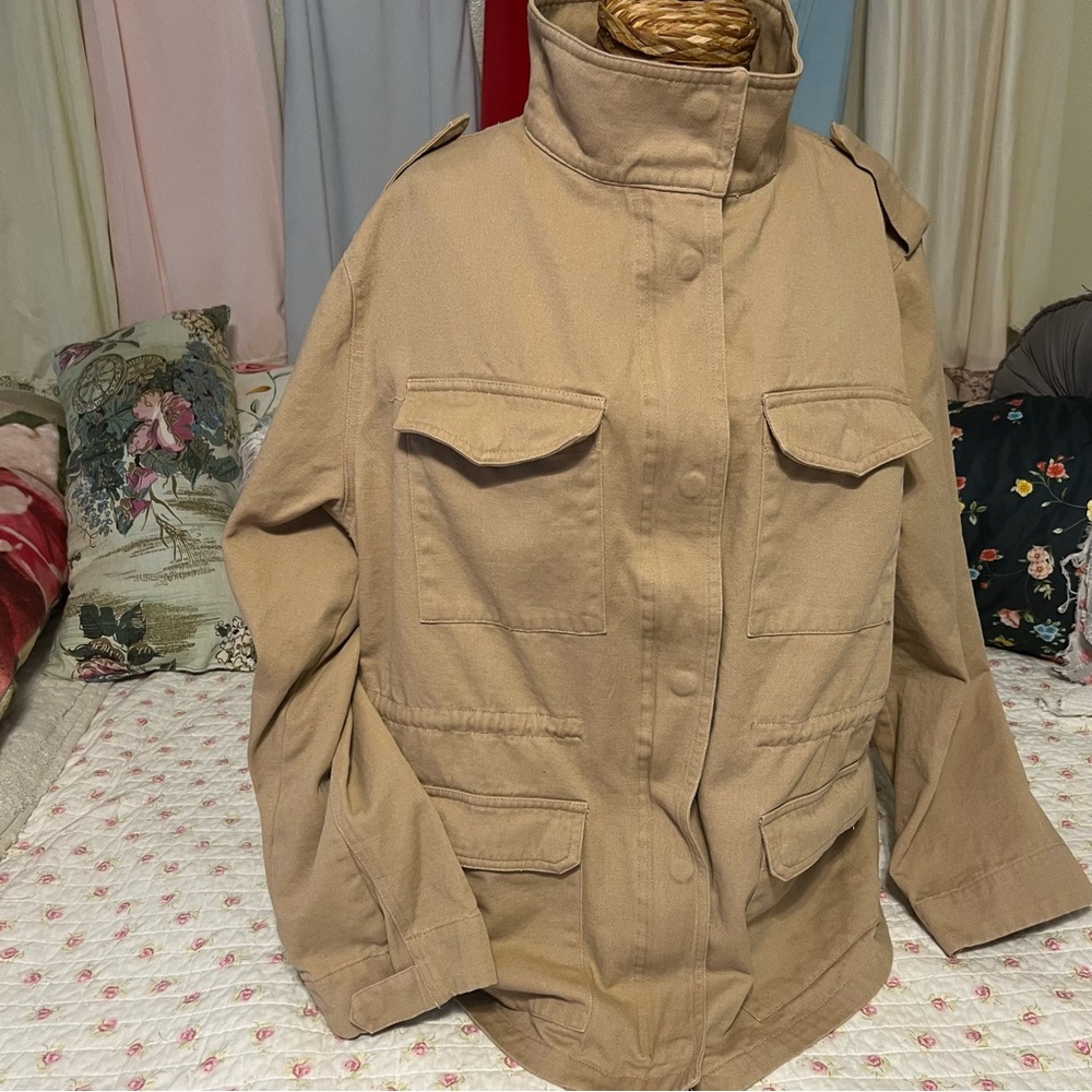 Men's Tan Utility Field Jacket - Picture 2 of 15